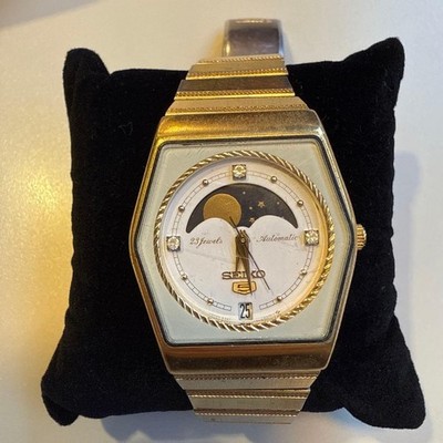 Rare Vintage 1985 Seiko 5 Sun & Moon Automatic 23 Jewels 6347-6000