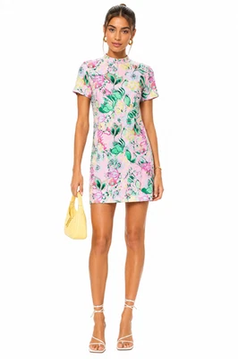 LILLY PULITZER Hallie Dress XL 16 Via Amore Spritzer Pink Mock Neck Pima Cotton - Image 1 of 4