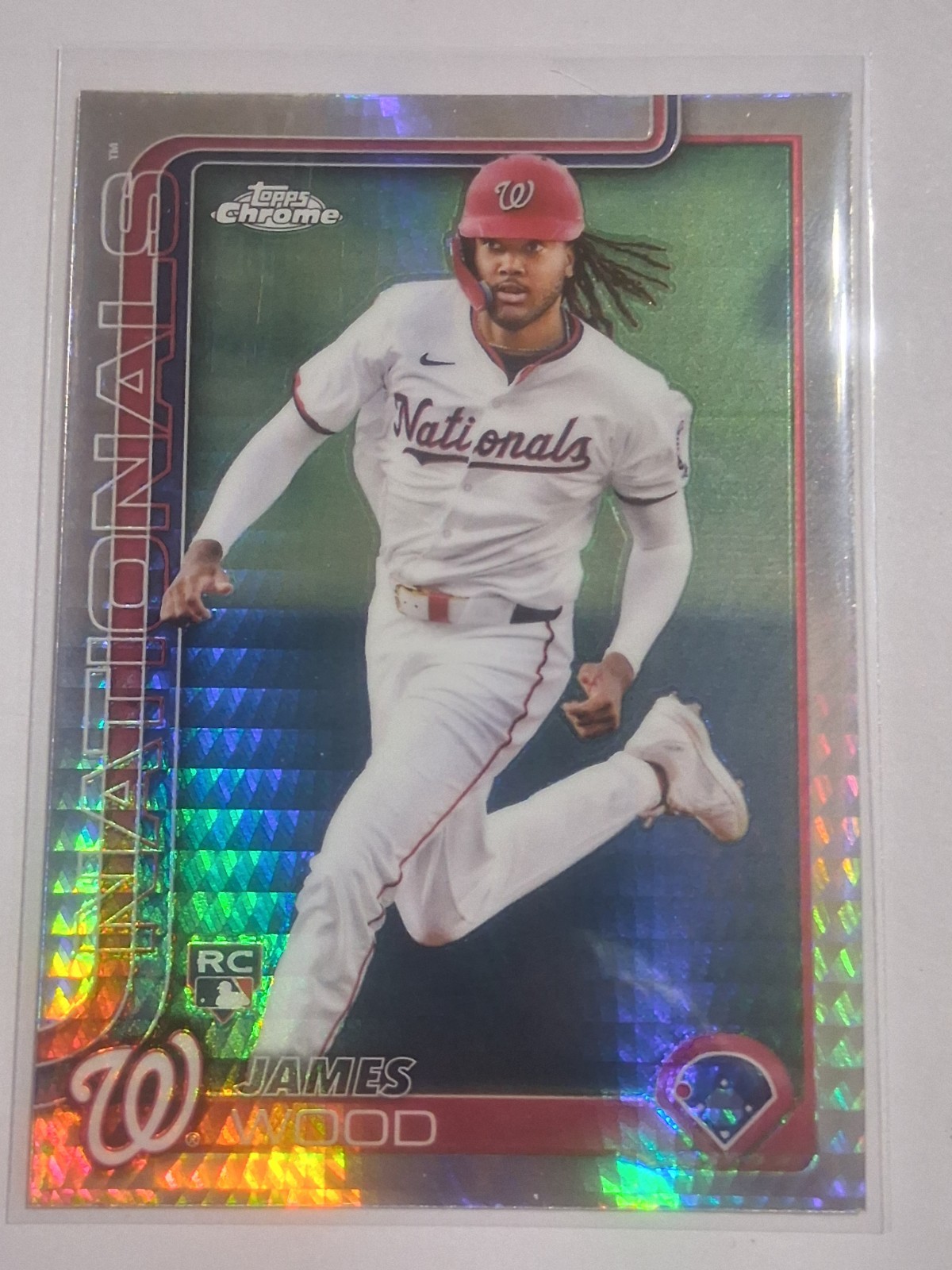 2025 Topps Chrome James Wood  Prism Refractor Rookie Nationals RC #132