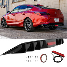 Glossy Black Rear Bumper Diffuser Spoiler Wled Light For 2023-25 Acura Integra Glossy Black Rear Bumper Diffuser Spoiler Wled Light For 2023-25 Acura Integra
