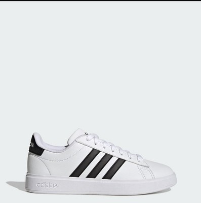 New Adidas Grand Court 2.0 Women  White Black Casual Shoes In Box - 5.5