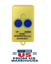 New GEM Remotes Transmitter 2-Button, Yellow, 2 1/2 in. x 1 1/2 in,Free shipping