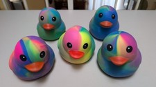 Sunny Days Jumbo Squeezy Duck   Tie-Dye Squishy Stress Relief Toy New LOT OF 5