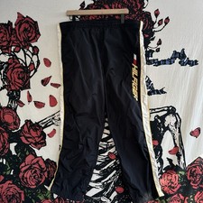 VTG 90s Tommy Hilfiger Athletics Black Nylon Spell Out Track Baggy Pants Men  s M