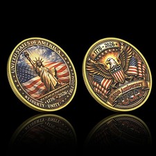 USA 250th Anniversary Liberty Eagle Statue 1776-2026 Challenge Coin Collectible