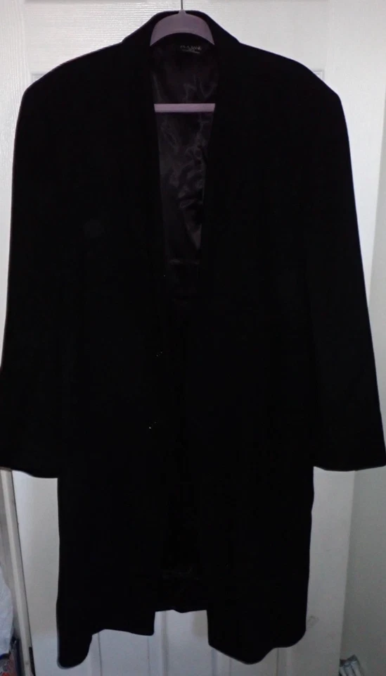Jos. A Bank Men's 40R Signature Collection 100% Cashmere BLACK Top Coat Overcoat - Image 2 of 4