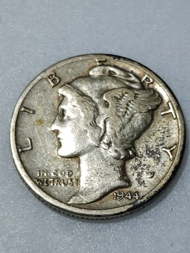 1944-D Mercury Dime 10c Good Circulated Condition 90% Silver US Coin