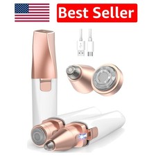 2-in-1 Rechargeable Eyebrow Trimmer  Face Shaver - Painless Solution in Rose...