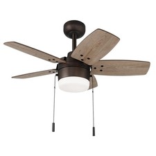 Hampton Bay Waterly 32 in. Indoor Plated Bronze Ceiling Fan with Integrated LED