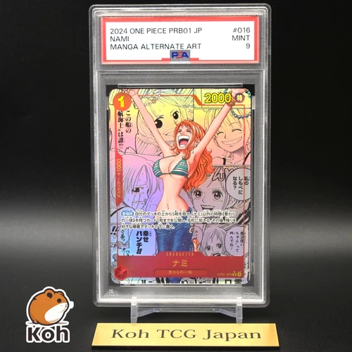 PSA 9 Nami (Manga Alt Art) OP01-016 The Best Japanese ONE PIECE Card 2024 Comic