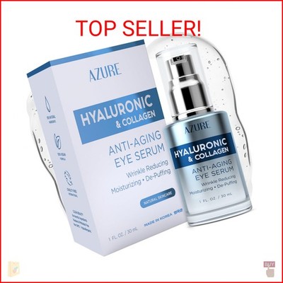 AZURE Hyaluronic & Collagen Anti Aging Eye Serum - Moisturizing, Replenishing &