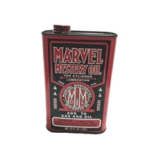 Vintage MARVEL MYSTERY OIL 1 qt Metal Tin Can, Empty , Automotive Service 