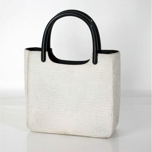 PRADA Harako Handbag Off-White Leather Women's Pre-owned From Japan