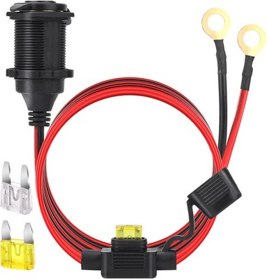4FT 12V/24V Fixed Thread Cigarette Lighter Socket Extension Cable  Color: 4 ft
