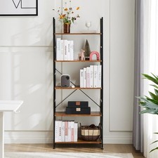 5 Tiers Bookshelf, Classical Modern Book Shelf, Tall Display Shelves in Livin...