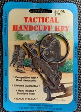 Tactical Handcuff Key w/ Swivel Key Ring, Black