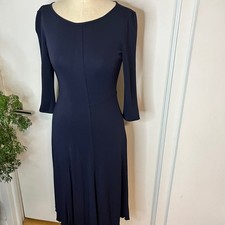 Vintage GIORGIO ARMANI Navy Scoop Neck Midi Dress Size 44 (8)