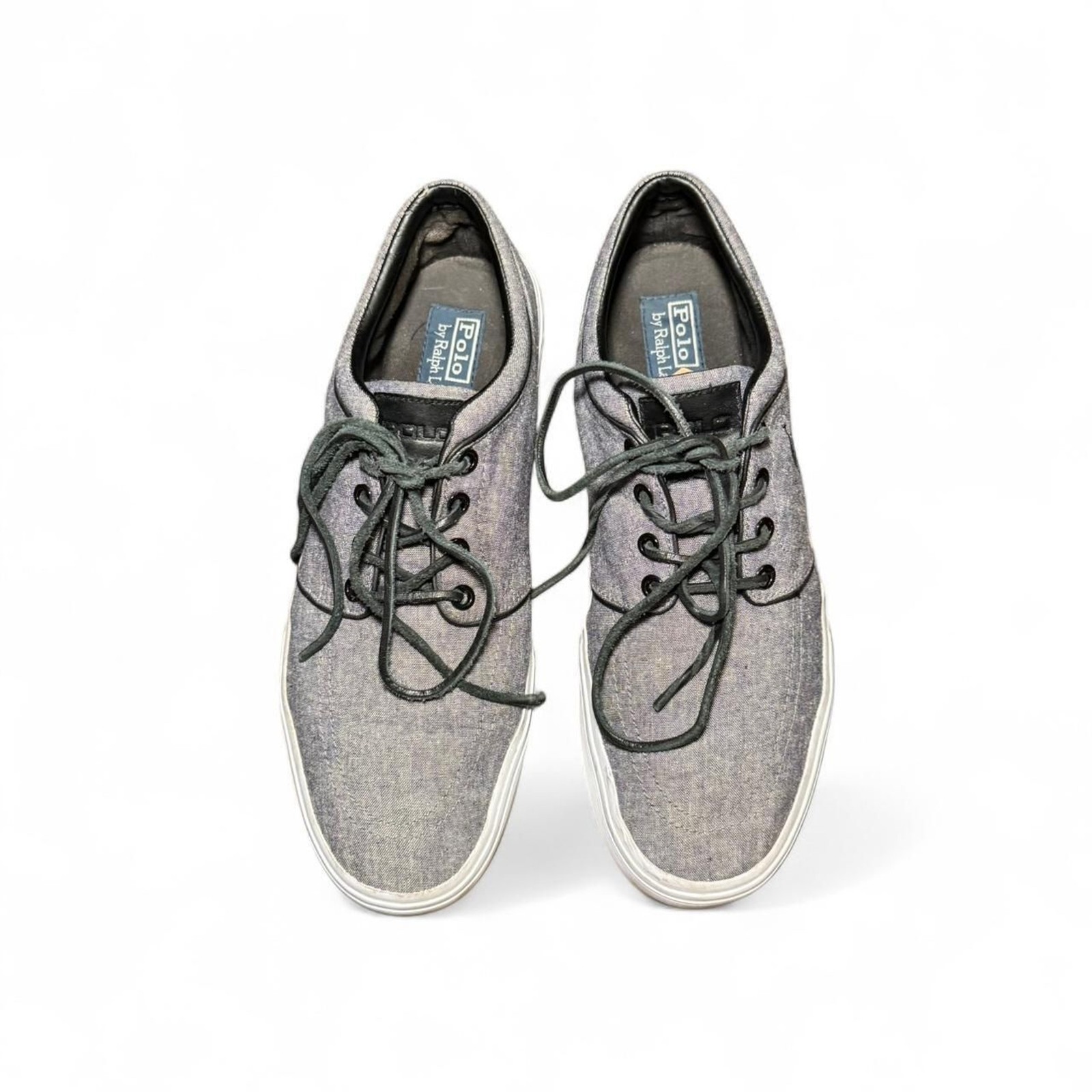 Polo Ralph Lauren Faxon Low in pony grigio tela chambray taglia 10 5D