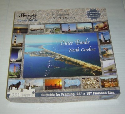 Heritage 550 Piece ''Outer Banks NC'' Jigsaw Puzzle + Landmark Legend, Complete!