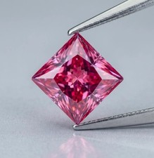 10 Ct Lab Grown Diamond Princess Cut Certified Pink Color VVS1 Clarity Diamond