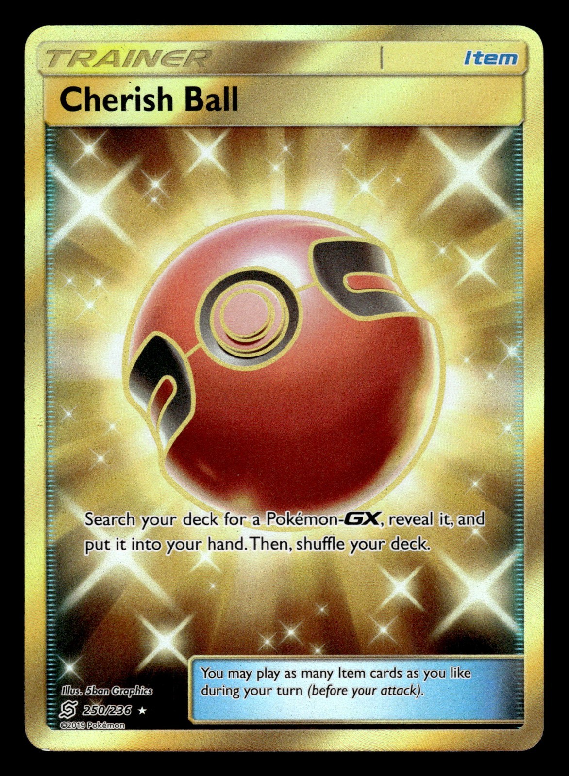 Cherish Ball 250/236 Secret Rare Unified Minds Pokemon Card