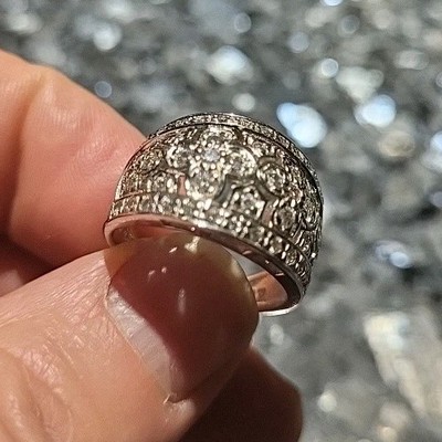 925 sterling silver ring Size 9.25 Cluster Of Stones, Junk Drawer Find 