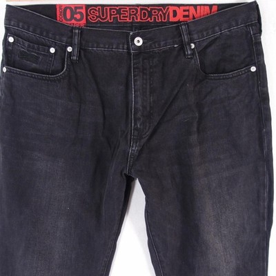 Herrens SuperDry 05 CONOR TAPER Slim Tapered Baumwolle Grau Jeans W38 L32
