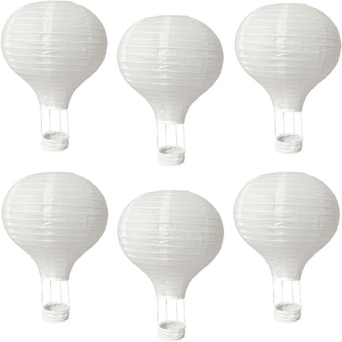 (6 Packs) 12-Inch White Paper Lanterns Decorative 12inches, - Picture 1 of 8