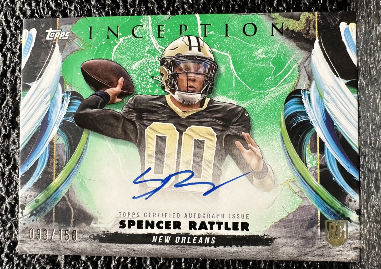 2024 Inception Green Rookie Auto Variations Auto - RAV-SR Spencer Rattler /150