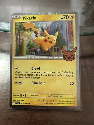 Pokémon Pikachu TCG Holo Swirl 018/091