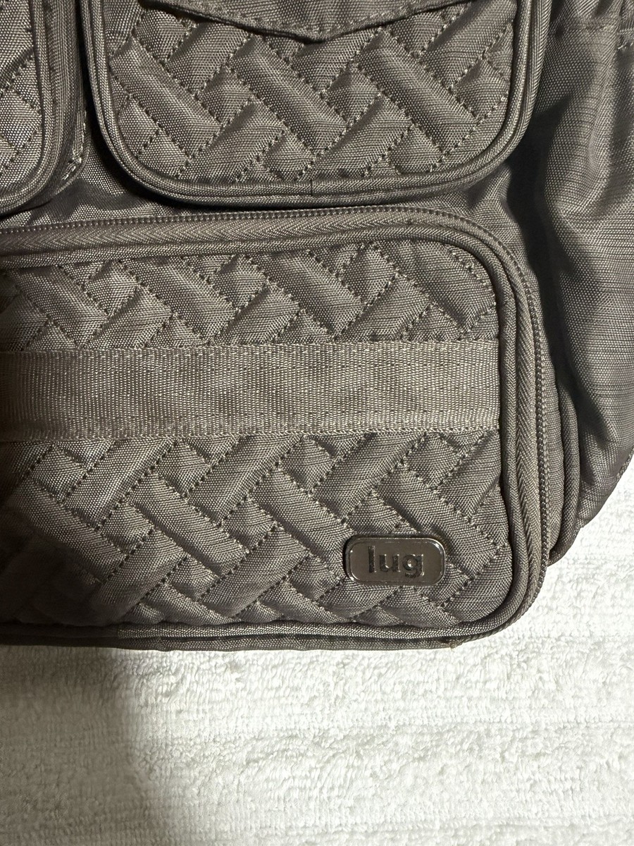 Lug Mini Puddle Jumper Backpack Taupe Quilted Travel Bag  display picture 1