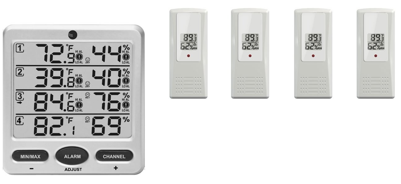 Ambient Weather WS-10-X4 Wireless Indoor/Outdoor 8 Channel W