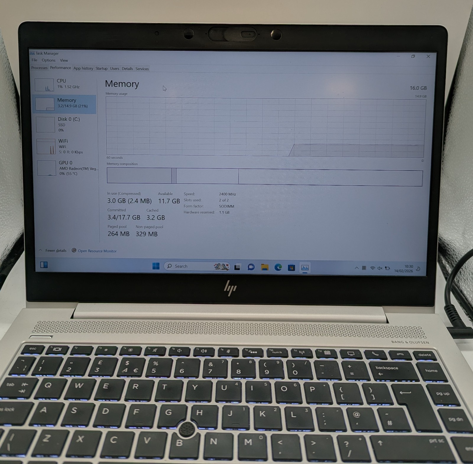 HP EliteBook 745 G5 14" Ryzen 5 PRO 2500U 16GB 256GB SSD Win11 Pro (A) image 7