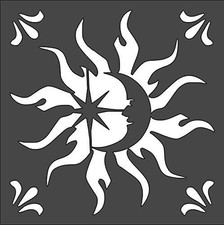 Sun Moon Stars Wall Art Reusable Stencil for DIY Crafts - StencilAir