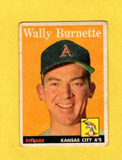 1958 Topps Wally Burnette #69 Kansas City Athletics VG- FREE SHIPPING