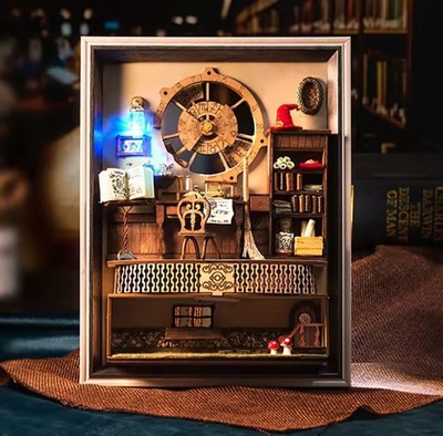 DIY Book Nook Magic Book Wooden Doll House Kit Miniaturmodell 3D Puzzle Buchstütze