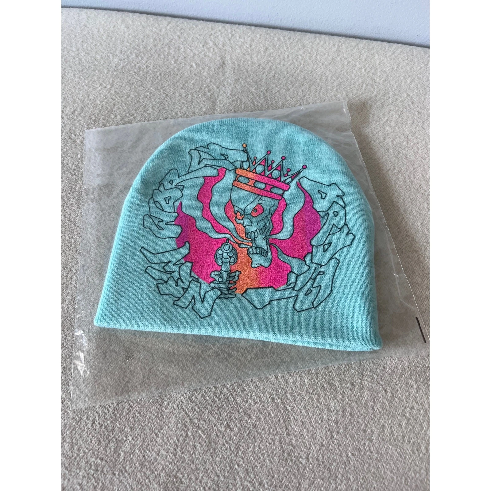 Bonnet Skullcap Supreme New World Order   Bleu Aqua   NEUF