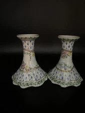 Pair of Floral Candlesticks
