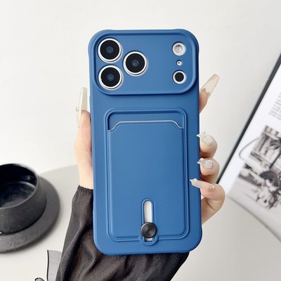 For iPhone 17 Pro Max 16 15 14 13 12 11 Shockproof TPU Card Holder Wallet Case