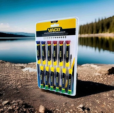 VACO VAC7123 12-Piece Precision Screwdriver Set, Phillips, Slotted, TORX with...