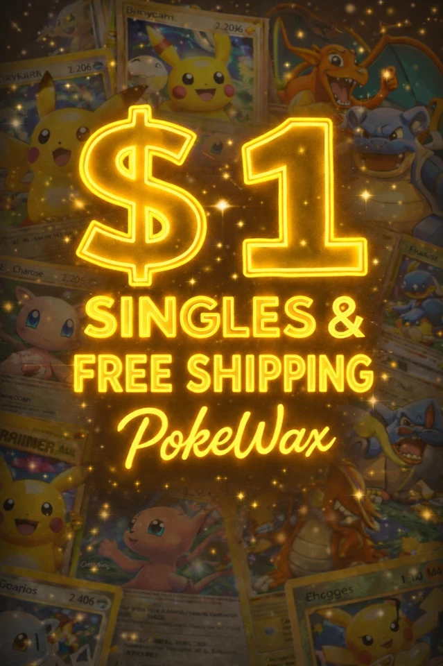 $1 START POKEMON SINGLES FREE SHIPPING 🔥 POKEWAX LIVE