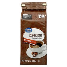 Great Value Hazelnut Medium Roast Ground Coffee, 12 oz, Bag 8.67 per pound