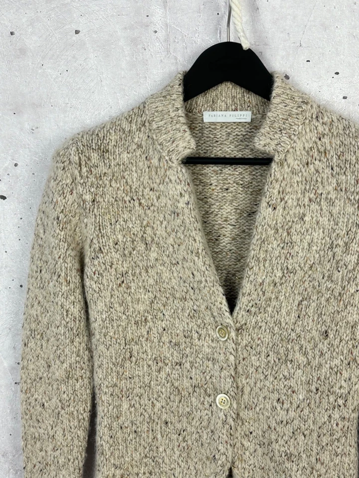 Fabiana Filippi Made in Italy Knit Alpaca Long Sleeve Blazer Jacket Size XS - Image 2 of 4