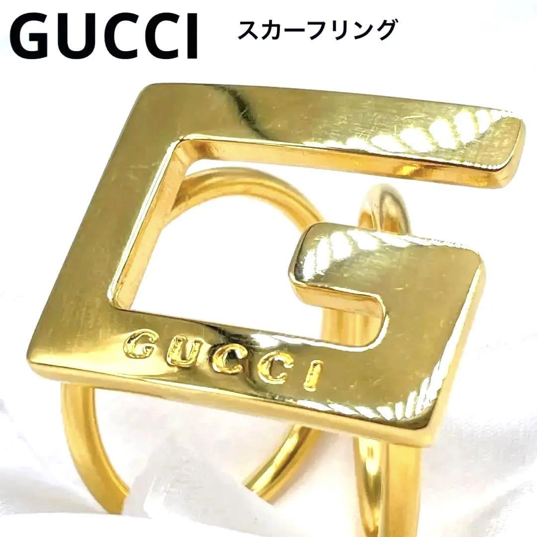 Bague écharpe GUCCI or motif G mode femme authentique du Japon