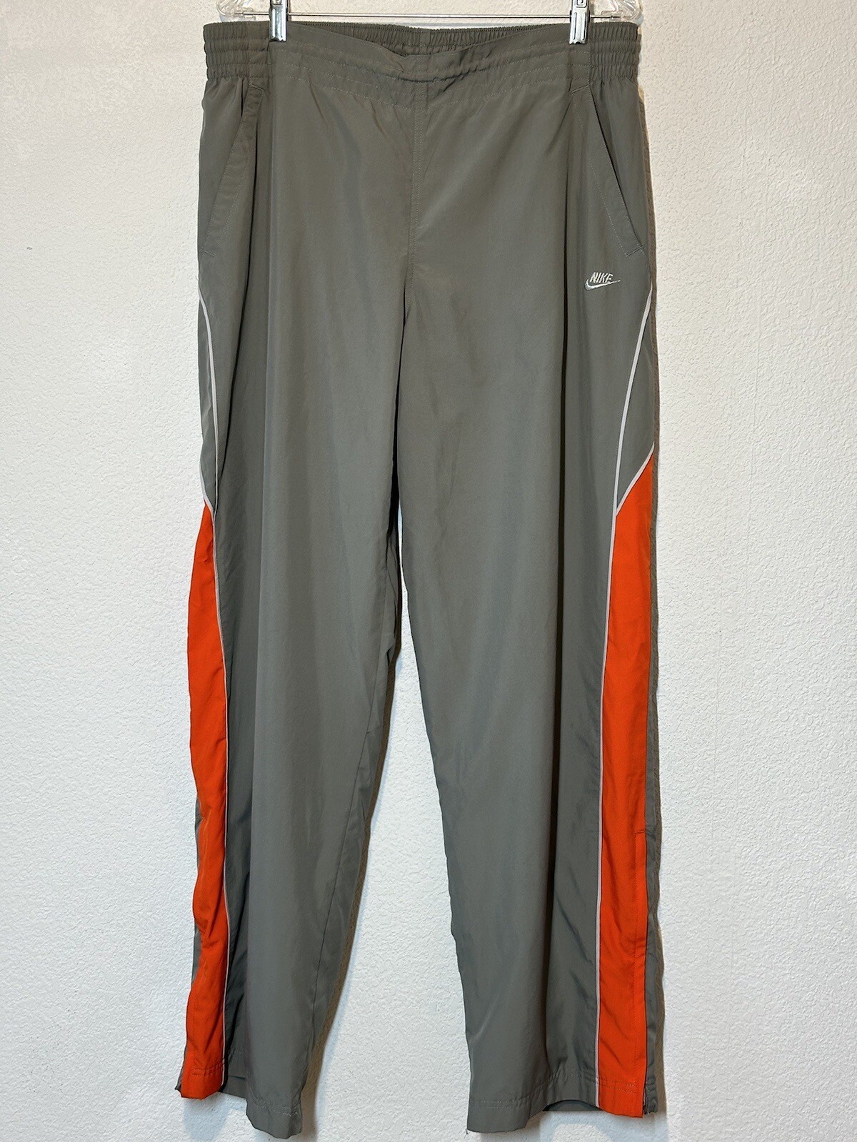 Nike Dri Fit Track Pants Mens XLMesh Lined Gray Ankle Zip Pocket Drawstring