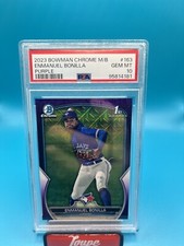 Enmanuel Bonilla 2023 Bowman Chrome Mega Box Purple Mojo /299 Blue Jays PSA 10