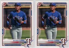 2020 Bowman Prospects Bayron Lora #BP-139 PAIR - Texas Rangers