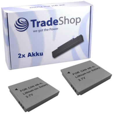 2x AKKU 850mAh CANON PowerShot SD450 SD600 SD630 TX-1 NB-4L/H