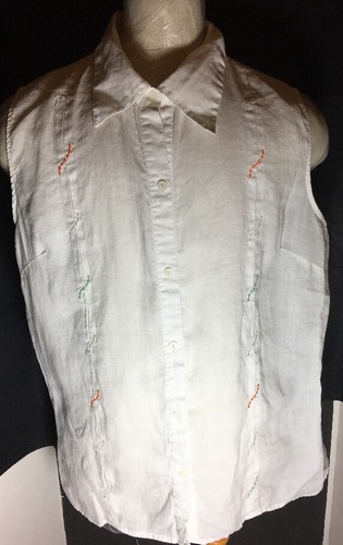 Exclusive By Sherry Taylor 100% REMIE white Sleeveless Size XL Blouse - Picture 2 of 11