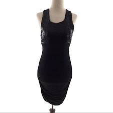 Alice+Olivia Silk Sequins Black Cocktail Dress Woman Size 2